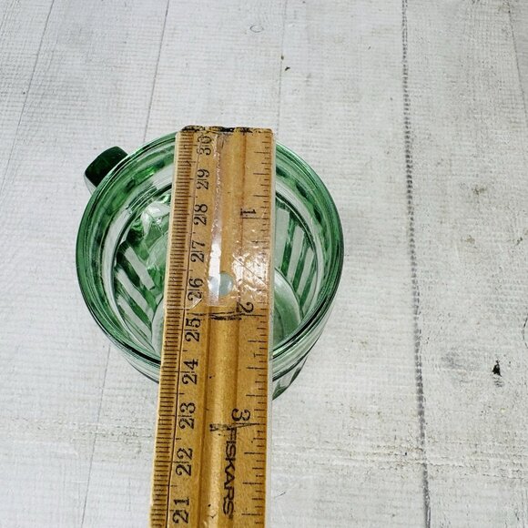 Vintage Anchor Hocking Ribbed Handled Green Glass Mugs Drinking Glasses Set of 4 - Picture 14 of 16